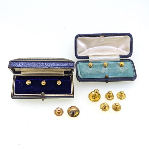 Lot 411 - A collection of dress studs, hallmarked or...