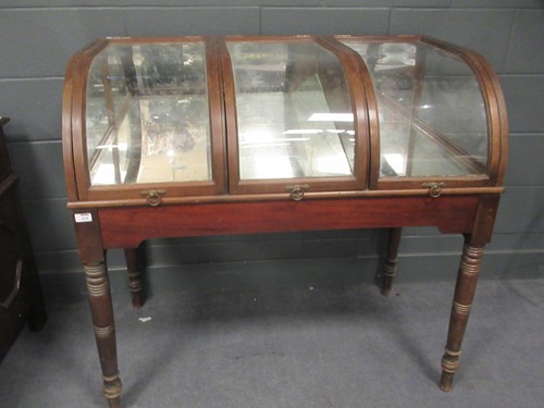 Lot 619 - A 19th century and later mahogany display case,...