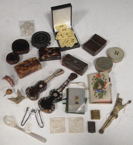 Lot 207 - Three late 19th century tortoiseshell pill...