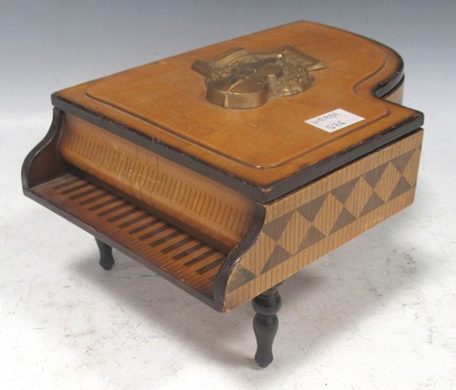 Lot 191 - Miniature inlaid cigarette music box modelled...