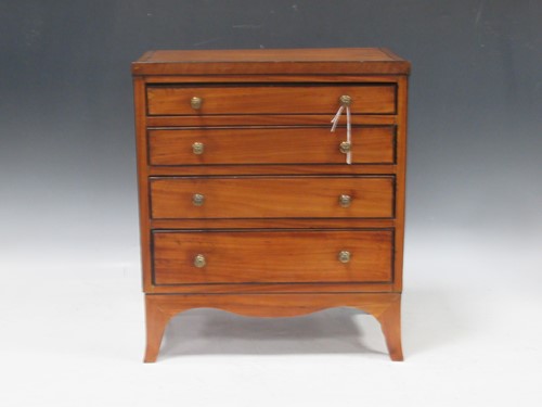 Lot 222 - A satinwood apprentice chest of drawers, late...