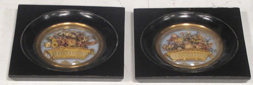 Lot 198 - Pair of Regency ebonised and gilt framed...