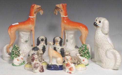 Lot 186 - An opposing pair of Victorian Staffordshire...