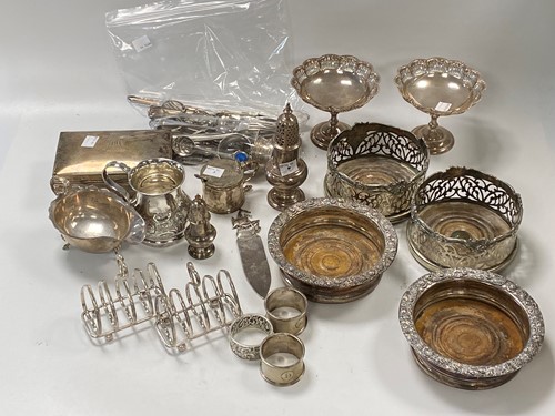 Lot 369 - A collection of silverware including bon bon...