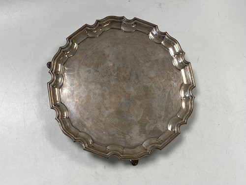 Lot 370 - A silver 'Chippendale' style salver, 307g...