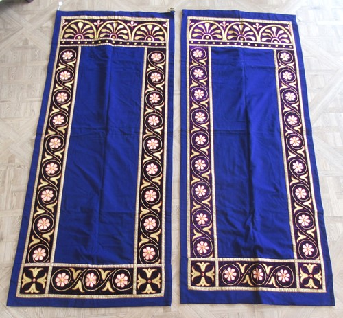 Lot 277 - Set of three late 19th century embroidered and...