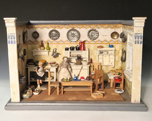 Lot 2 - A children's kitchen room set, probably German, late 19th or early 20th century