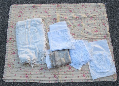 Lot 267 - Quantity of white linens to include 19th...