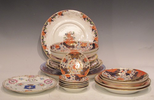Lot 249 - Various Imari style plates, two 19th century...