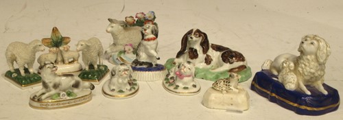 Lot 189 - Miniature porcelain animals, some in the style...