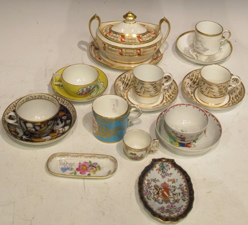 Lot 182 - Group of tea and coffee cups 19th century and...