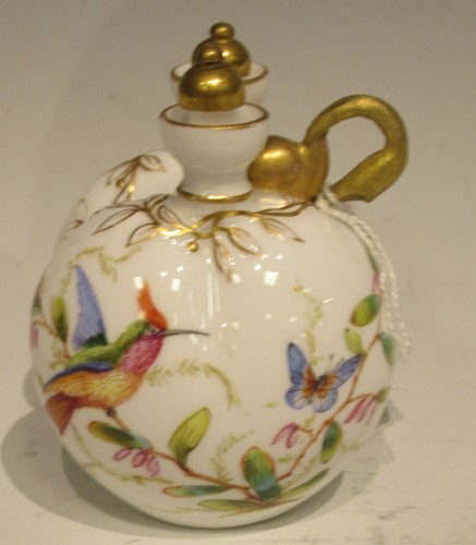 Lot 180 - A late 19th century Derby perfume bottle of...