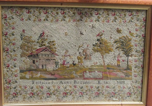 Lot 236 - Late 19th century sampler with Portuguese...