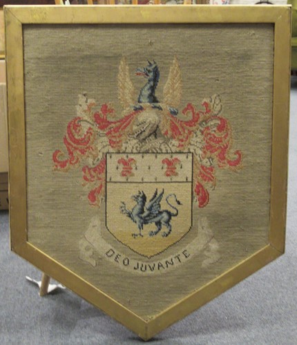 Lot 238 - Late 19th century framed banner with family...
