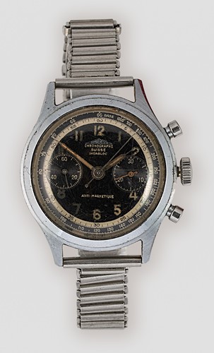 Lot 203 - Chronographe Suisse for Ormaeresco - A steel chronograph wristwatch
