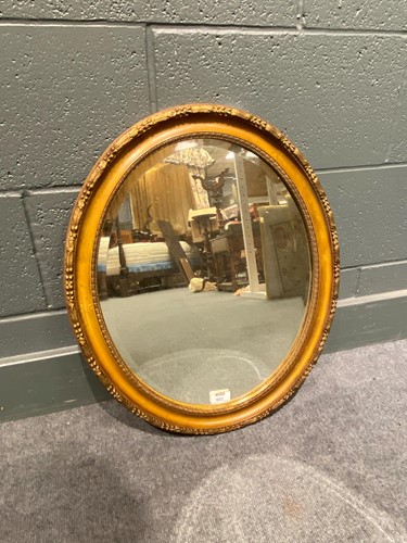 Lot 602 - 19th century oval mirror with bevelled mirror...