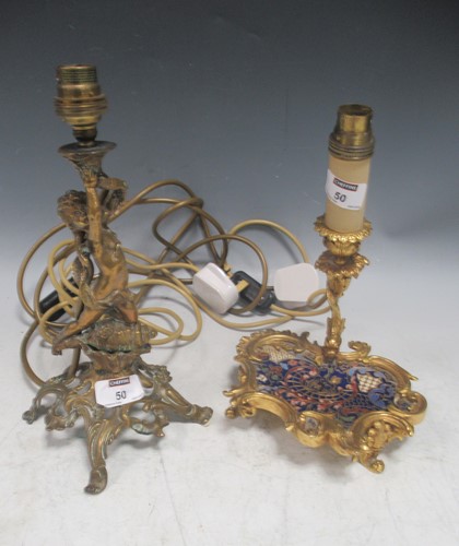 Lot 50 - An ornate 19th century rococo style brass...
