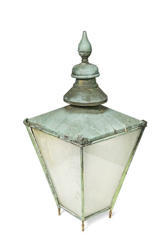 Lot 626 - A large copper street lantern, late 19th century