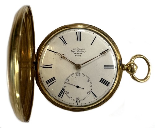 Lot 186 - James McCabe, London - An 18ct gold hunter pocket watch with duplex escapement