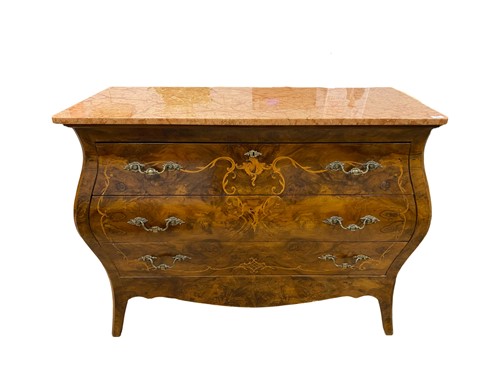 Lot 458 - An 18th century style three drawer inlaid...
