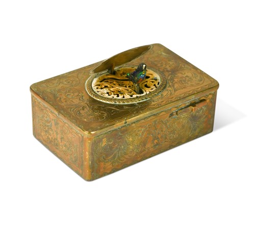 Lot 462 - A Swiss gilt metal cased singing bird automaton, 19th century