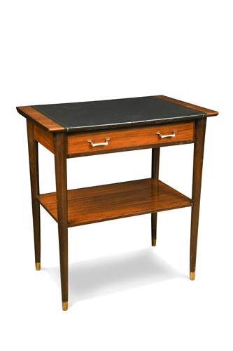 Lot 335 - A mid century walnut writing table by Beresford & Hicks