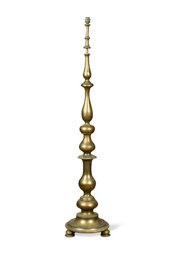 Lot 336 - A brass standard lamp, early 20th century