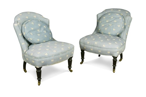 Lot 361 - A pair of ebonised nursing chairs, early 20th century