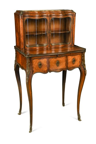 Lot 550 - A Louis XV style kingwood parquetry bonheur du jour