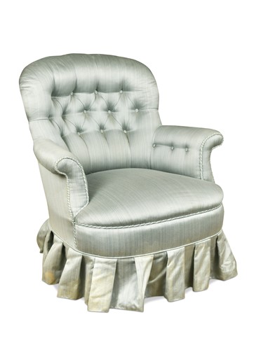 Lot 344 - A beech framed button back nursing chair, 20th century
