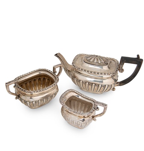 Lot 352 - Chester - A Victorian silver bachelor's three-piece tea set