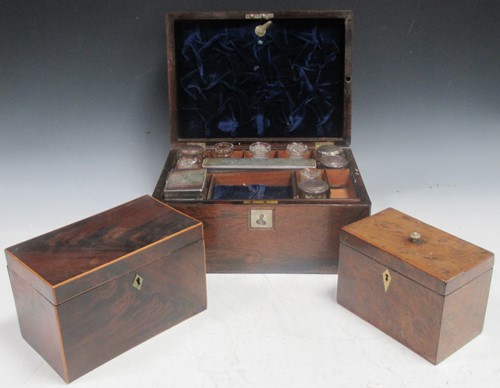 Lot 205 - A 19th century Victorian travel vanity set,...