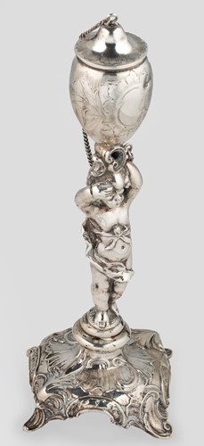 Lot 253 - A German metalwares silver table spirit lighter
