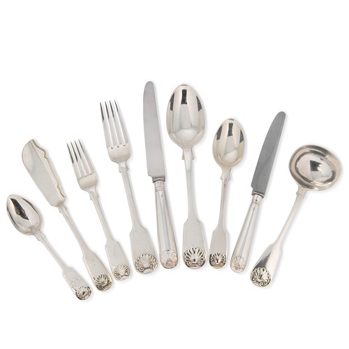 Lot 315 - A 33-piece set of Victorian silver flatware with 33 additions