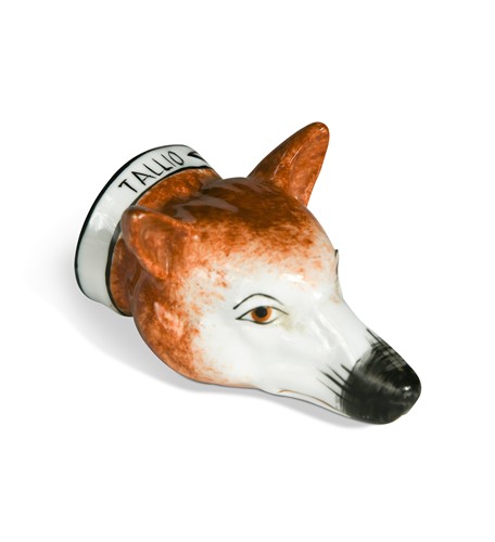 Lot 291 - A fox mask stirrup cup, 19th century
