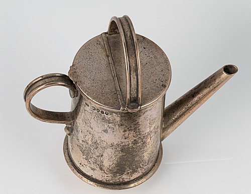 Lot 254 - A Victorian silver miniature watering can