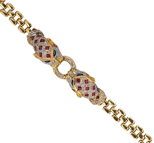 Lot 72 - A stone set leopard bracelet