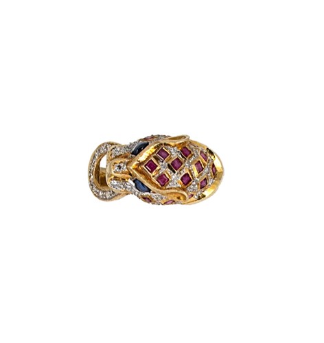 Lot 73 - A stone set leopard dress ring