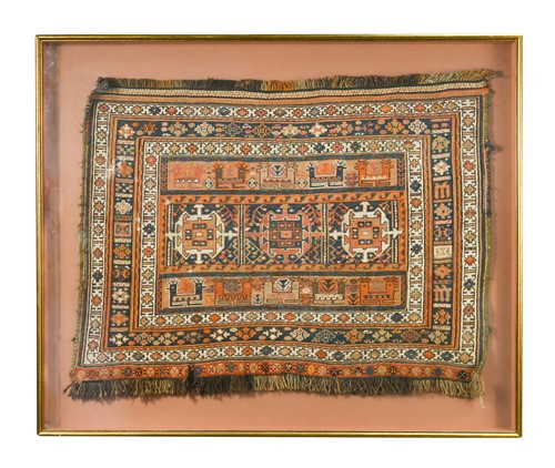Lot 459 - A large framed Soumak bag face, first half 20th century