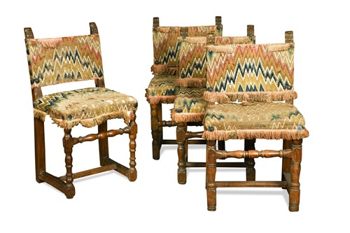 Lot 251 - Four oak child's chairs, late 17th century