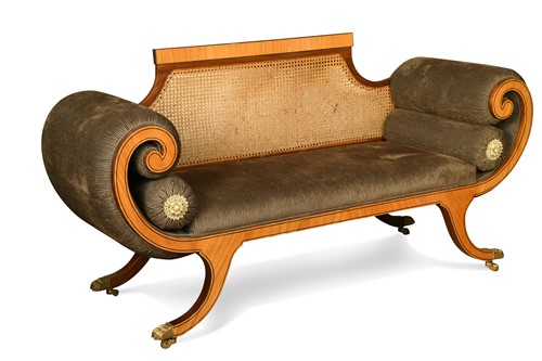 Lot 391 - A satinwood settee, last half 20th century