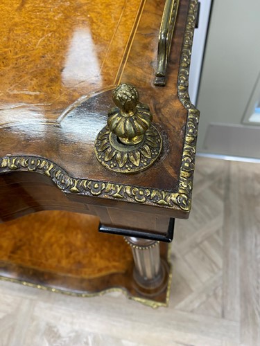 Lot 577 - A Continental birdseye maple and walnut crossbanded two tier etagere, 19th century