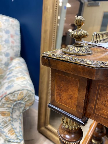 Lot 577 - A Continental birdseye maple and walnut crossbanded two tier etagere, 19th century