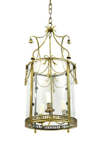 Lot 363 - An Edwardian brass hall lantern