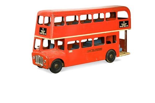 Lot 585 - A Tri-ang tinplate London Routemaster bus, mid 20th century