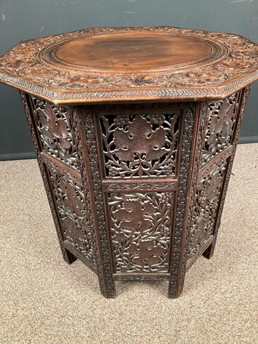 Lot 503 - A Hoshiapur teak folding table, early 20th century