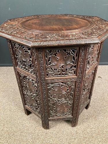 Lot 503 - A Hoshiapur teak folding table, early 20th century