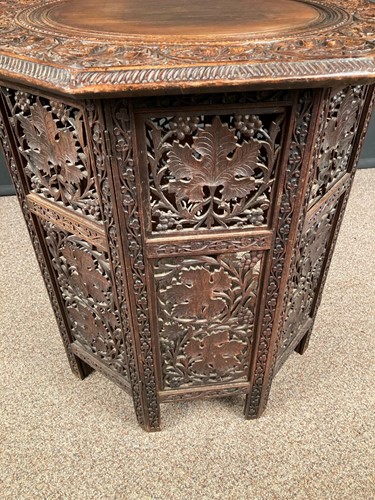 Lot 503 - A Hoshiapur teak folding table, early 20th century
