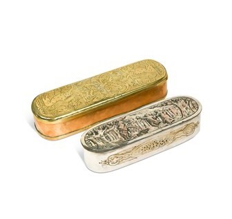 Lot 401 - Two German metalwares tobacco boxes, 18th century