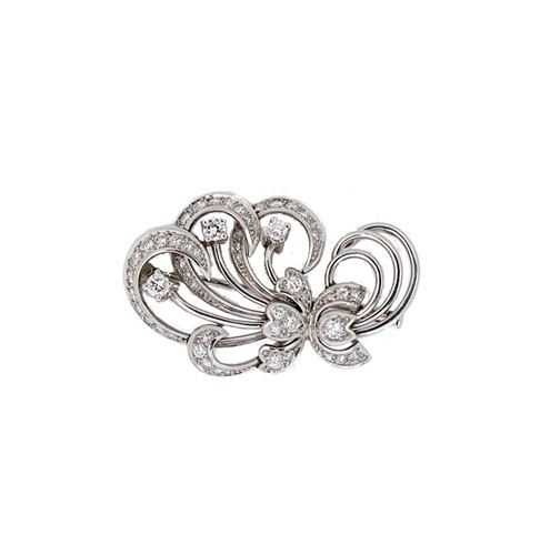 Lot 125 - A mid 20th century diamond brooch